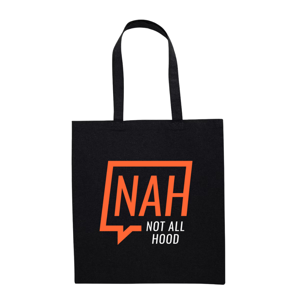 Not All Hood Black Tote Bag